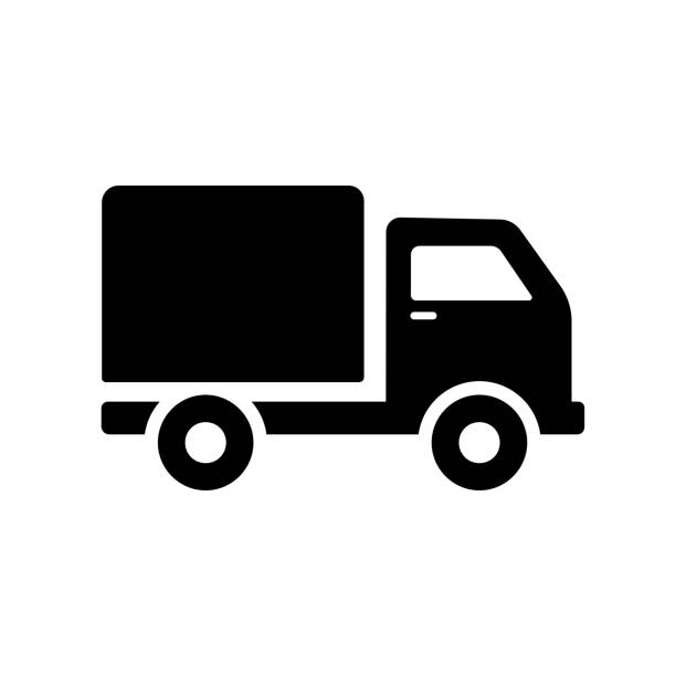 векторная иллюстрация значка грузовика. дизайн символов транспорта, автомобилестроения, судоходства, перемещения и груза. - truck trucking car van stock illustrations
