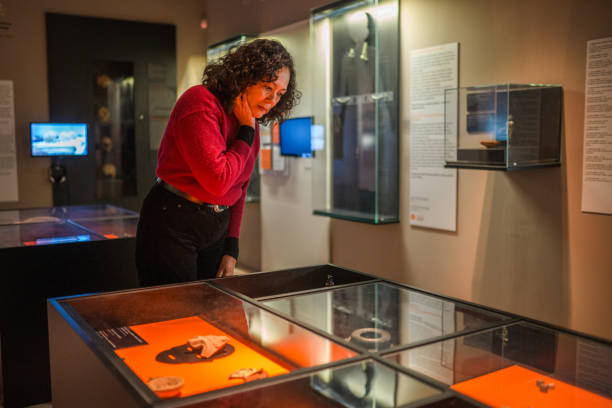 istock Attractive Multiracial Lady at Museum 1456201381