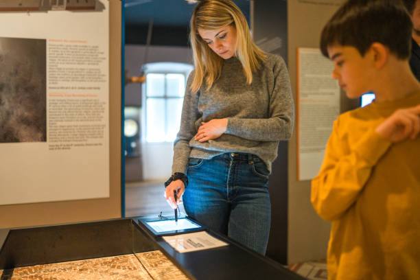 istock Family Visit to an Interactive Presentation of Ancient Rome 1456201433