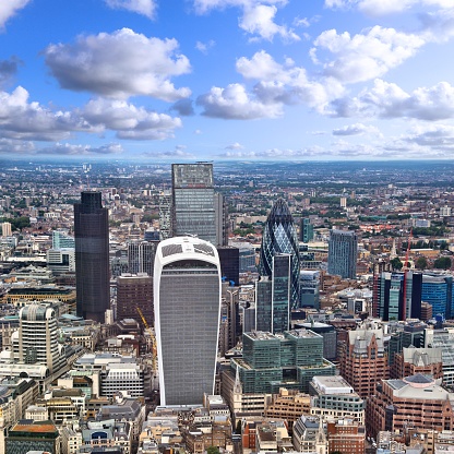 City of London skyline. Office buildings in London UK.