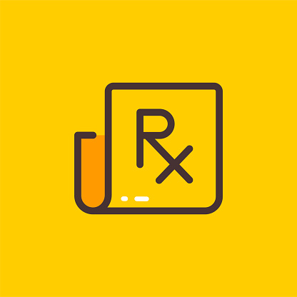 Rx Icon Design with Editable Stroke. Suitable for Web Page, Mobile App, UI, UX and GUI design.