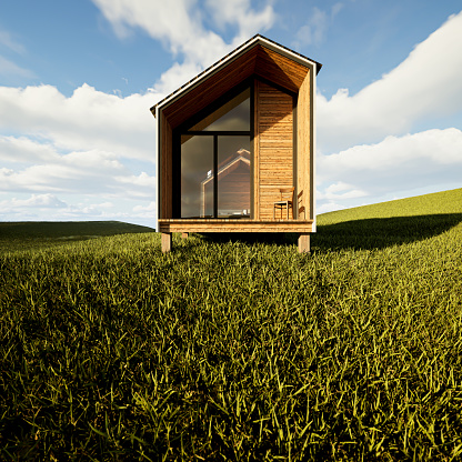 Cabin, house in the woods 3d rendering