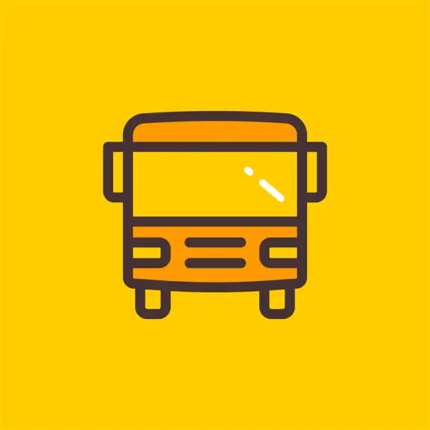 Vector illustration of Bus Color Line Icon Design with Editable Stroke. Suitable for Web Page, Mobile App, UI, UX and GUI design.