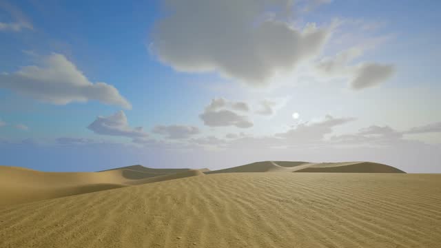 Dunes of Desert and dead wood 3d rendering