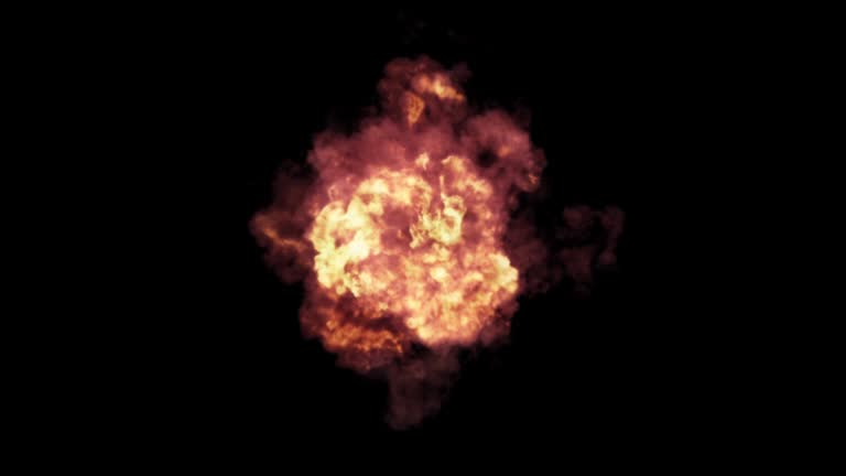 Realistic fire explosion with alpha channel