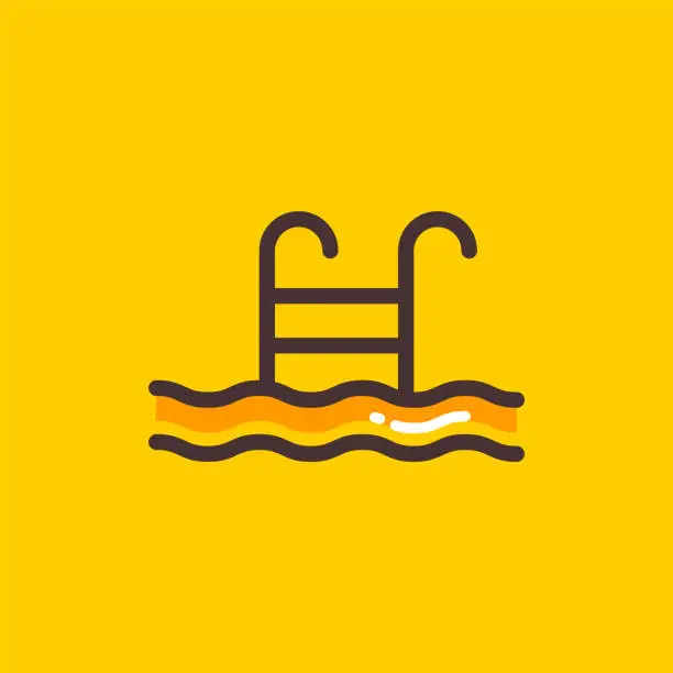 Vector illustration of Swimming Pool Color Line Icon Design with Editable Stroke. Suitable for Web Page, Mobile App, UI, UX and GUI design.
