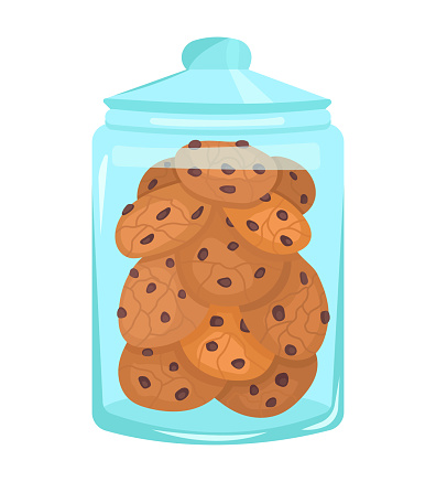 Oatmeal cookies on an isolated background in style cartoon