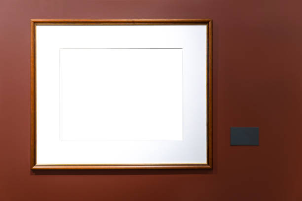 istock Vintage frame isolated on red wall in museum. 1456218818