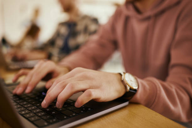 istock Close up of typing an e-mail on laptop. 1456220633