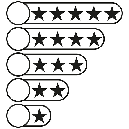Stars score. Customer review rating. Star icon. Vector illustration. EPS 10.