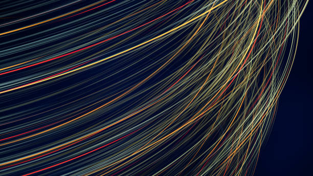istock Abstract image of light trails curving to the right. 1456223571