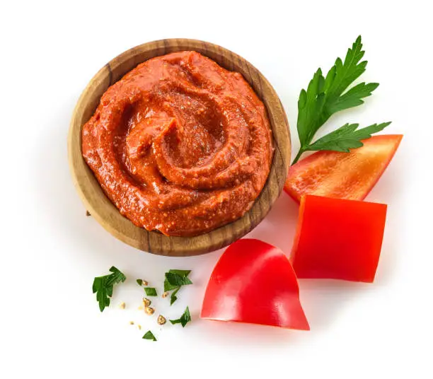 Photo of bowl of tomato and red pepper dip