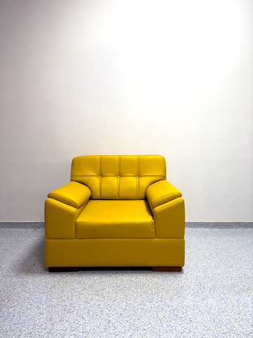 Yellow  leather sofa