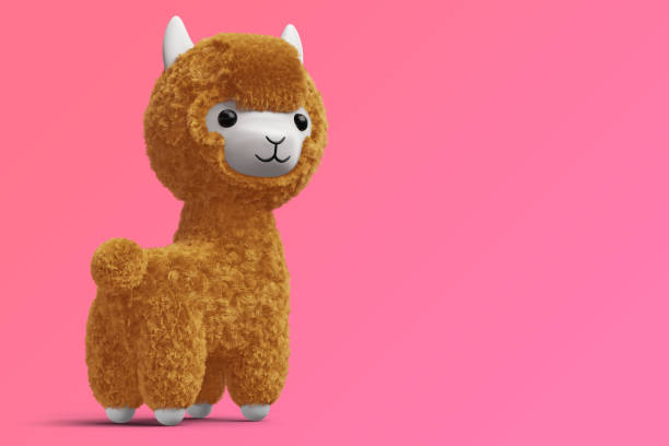 istock Happy cute alpaca, 3d rendering illustration 1456228727