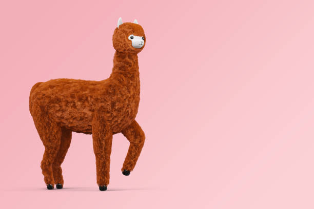 istock Happy cute alpaca, 3d rendering illustration 1456229407