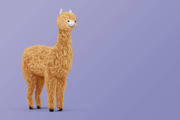 istock Happy cute alpaca, 3d rendering illustration 1456229408