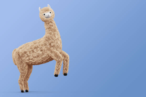 istock Happy cute alpaca, 3d rendering illustration 1456229425