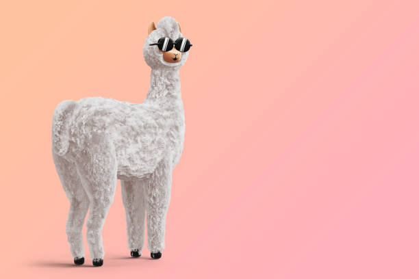 istock Happy cute alpaca, 3d rendering illustration 1456229432