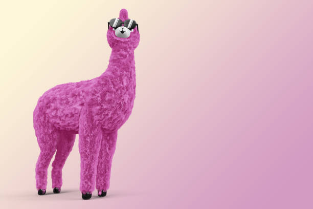 istock Happy cute alpaca, 3d rendering illustration 1456229444