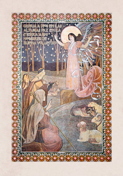 istock Religious painting angel speaking to apostles 1456229758