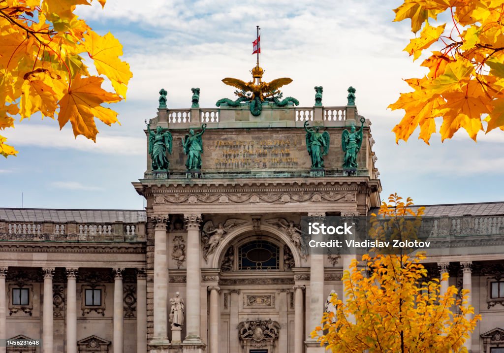 Heldenplatz square in autumn, Vienna, Austria Autumn Stock Photo