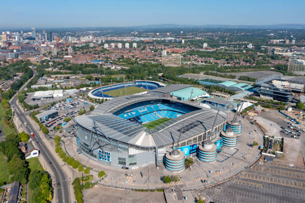 Manchester City, Etihad Stadium. Aerial Image. 12th August 2022.