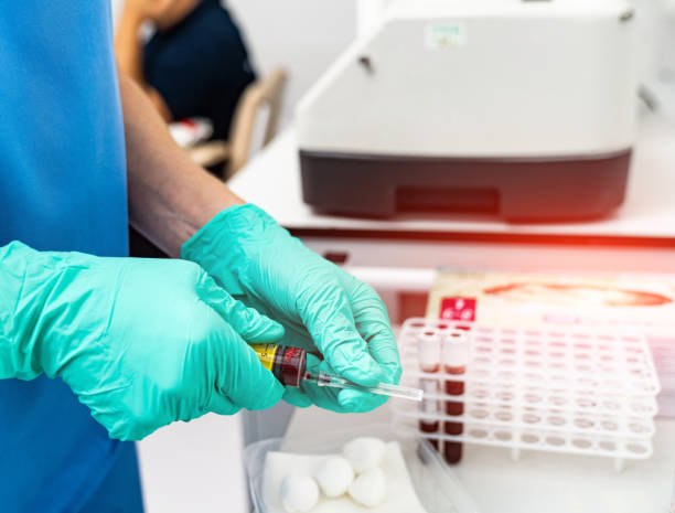 istock Platelet rich plasma collecting. Needle therapy injection. 1456235848