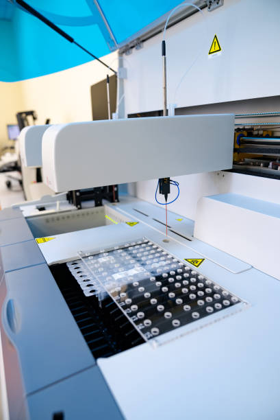 istock Modern biochemistry automated laboratory. Hospital researching experiments. 1456235853