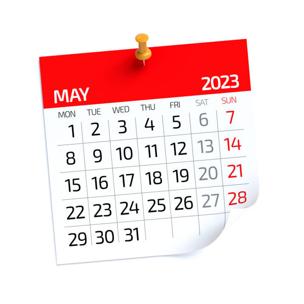 istock May 2023 - Calendar. Isolated on White Background. 3D Illustration 1456236829