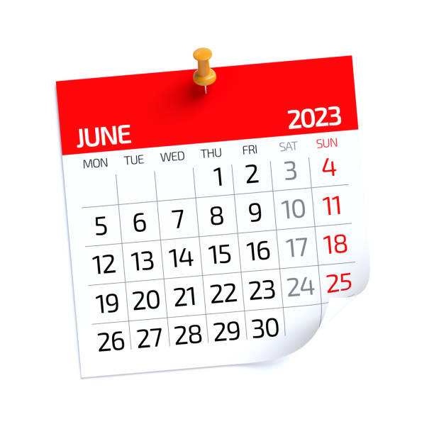istock June 2023 - Calendar. Isolated on White Background. 3D Illustration 1456236830