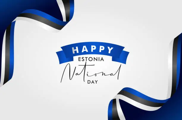 Vector illustration of Estonia Independence Day Background With Elegant Ornament