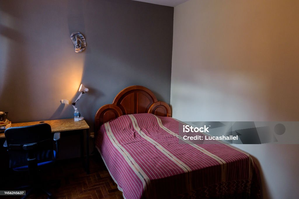 interior of houses in latin america a room with a desk Apartment Stock Photo