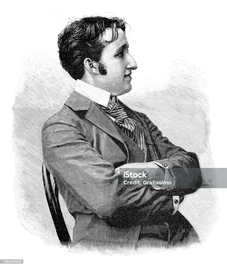 Wilhelm Richard Wagner Deutscher Komponist Porträt 1899 Stock Vektor