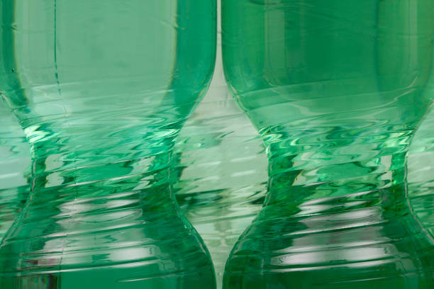 The slim middle part of plastic water bottles.