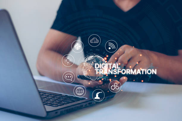 istock Digital transformation, Process automation. Concept of digitization of business processes and modern technology. 1456254914