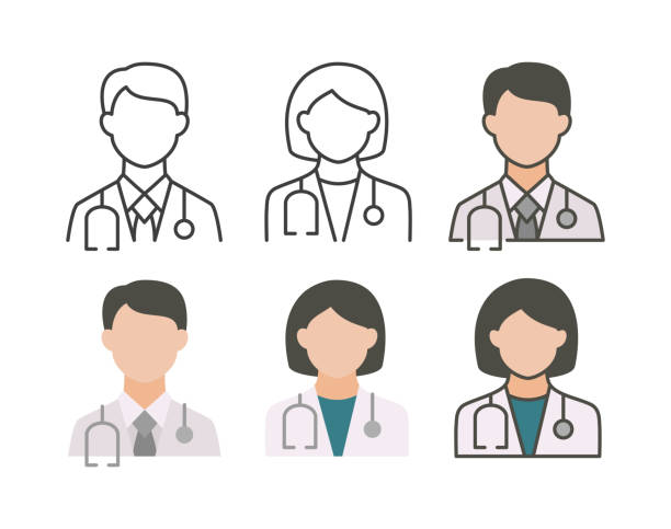 Doctor Icon Set. Editable Stroke. Doctor icon set. 3 Different styles. Editable stroke. 999 call center stock illustrations