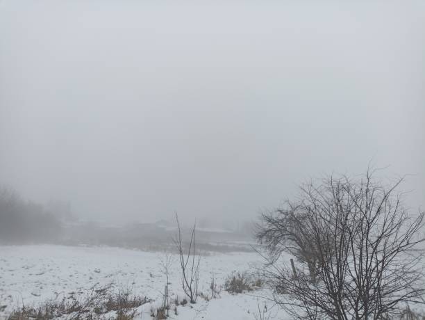 冬の霧。季節の写真撮影 - mist rock winter autumn ストックフォトと画像