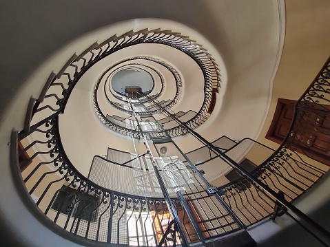 A nice spiral staircase insider a liberty building
