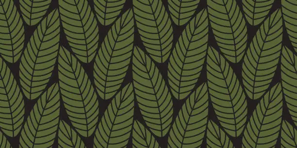 Vector illustration of Seamless Leaf Plant Floral Vector Pattern
