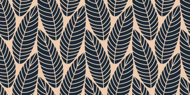 Vector illustration of Seamless Leaf Plant Floral Vector Pattern