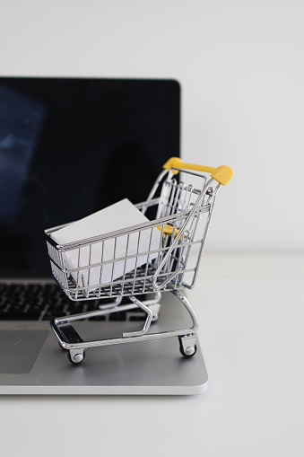 Shopping Cart on Laptop Ecommerce Online Store in Lisbon, Lisbon, Portugal