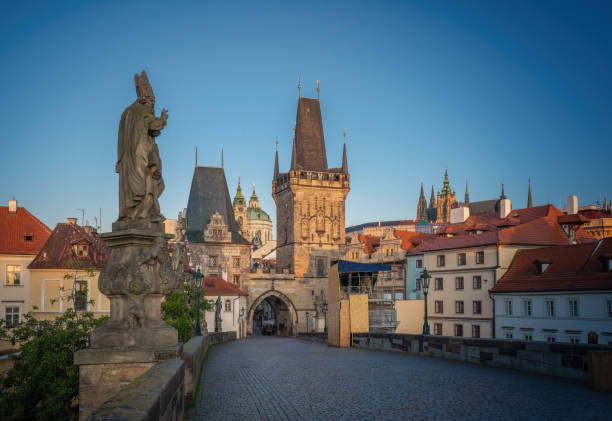 istock Charles Bridge and Lesser Town Bridge Tower - Prague, Czech Republic 1456266084