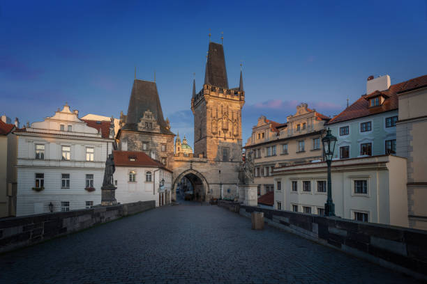 istock Charles Bridge and Lesser Town Bridge Tower - Prague, Czech Republic 1456266094