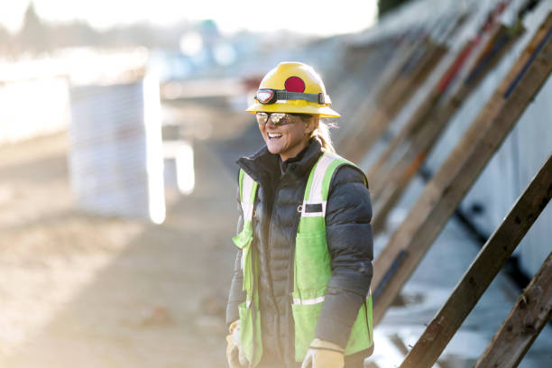 Woman Working In Construction Industry stock photo