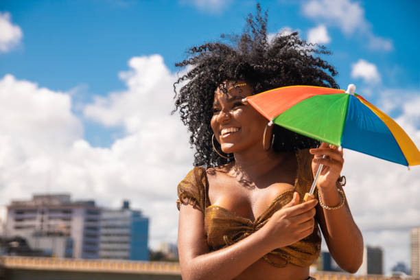 istock Dancer holding a frevo umbrella 1456280477