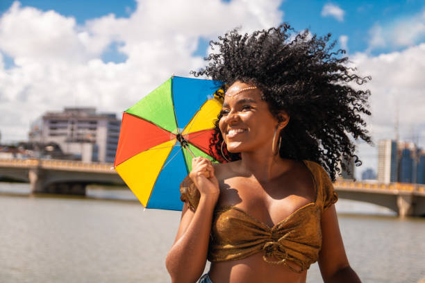 istock Dancer holding a frevo umbrella 1456280487