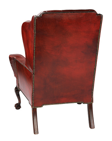 Chair rear view leather with clipping path.