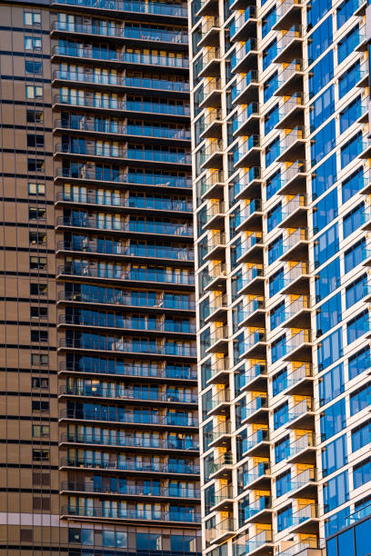 istock Patterns of Decks on a Modern Residential Building 1456285896