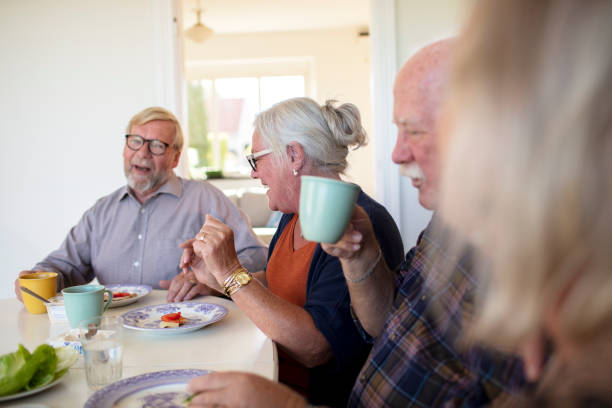 istock Small group of seniors having breakfast together 1456290225