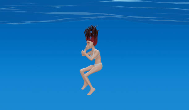 istock Swimming young woman underwater in pool. 1456290243